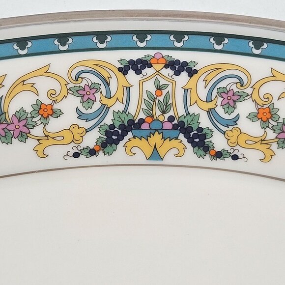 Lenox Fair Lady China Oval Serving Platter 16in Floral Scrolls Platinum Trim USA - Picture 6 of 9